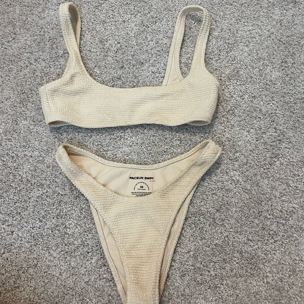 PacSun Beige Textured Bikini Set